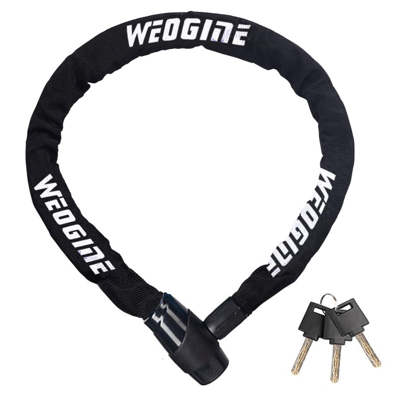 Weogine Bike Chain Lock, Heavy Duty Anti-Theft Bicycle Chain Lock, 2.72 Ft Security Bike Locks with 3 Keys, Waterproof Lock Chain for Bike, Bicycle, Scooter, Motorcycle, Door, Gate, Fence - Image 1